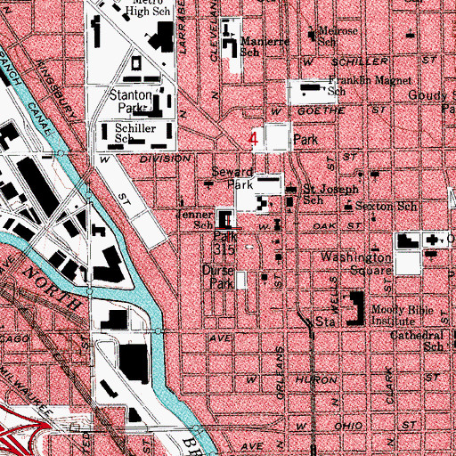 Topographic Map of Jenner Elementary School, IL