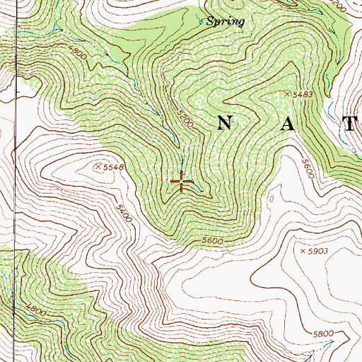 Topographic Map of Oak Water, AZ
