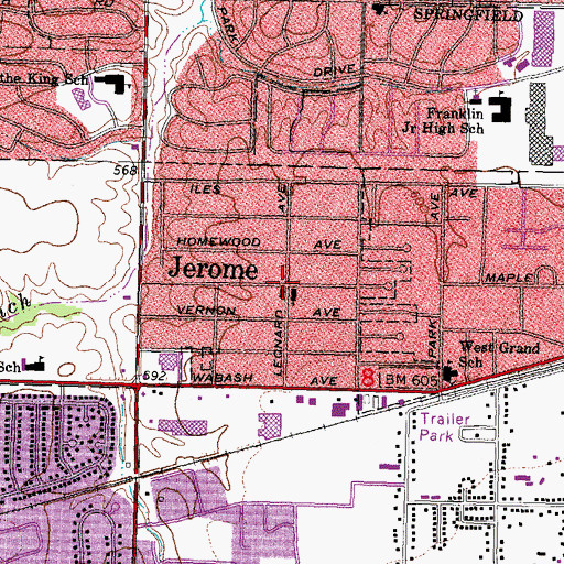 Topographic Map of Jerome, IL