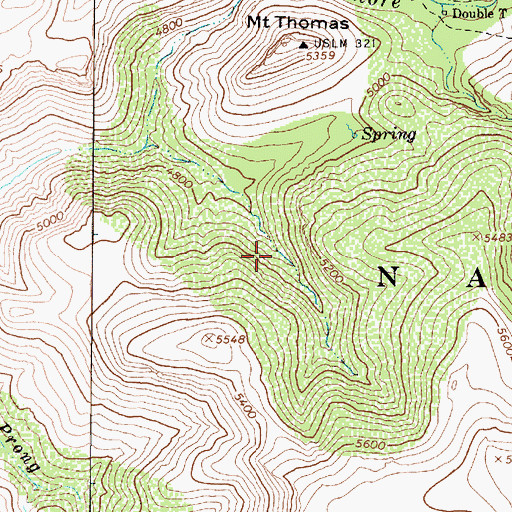 Topographic Map of Brush Water, AZ