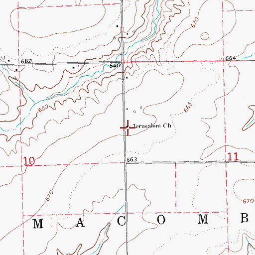 Topographic Map of Jerusalem United Methodist Church, IL