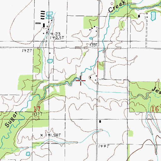 Topographic Map of Jesse Creek, IL