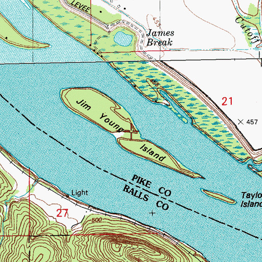 Topographic Map of Jim Young Island, IL