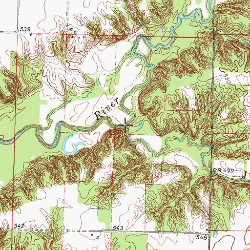 Topographic Map of Jims Creek, IL