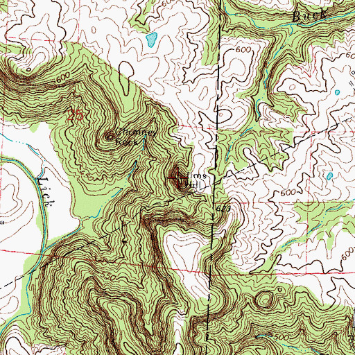 Topographic Map of Jims Hill, IL