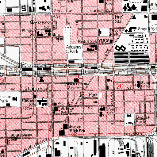Topographic Map of Jirka School, IL