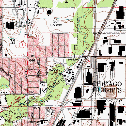 Topographic Map of Joe Orr Woods, IL