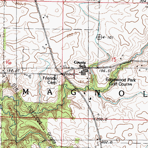 Topographic Map of John Swaney School (historical), IL