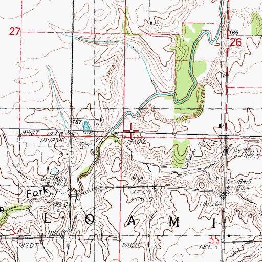 Topographic Map of Johns Creek, IL