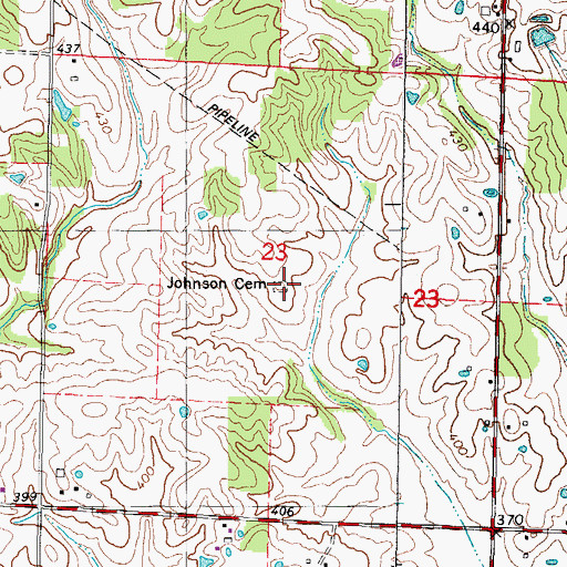 Topographic Map of Johnson Cemetery, IL