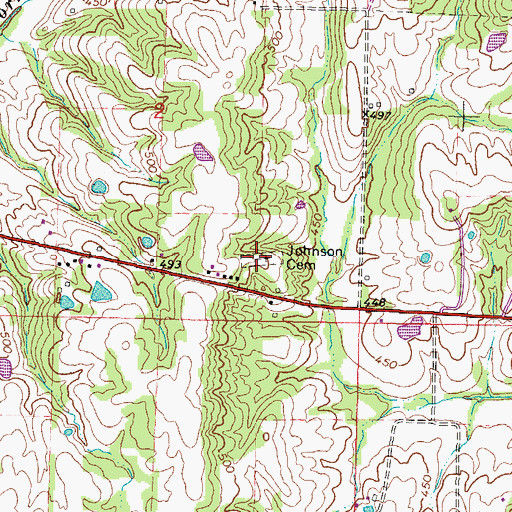 Topographic Map of Johnson Cemetery, IL