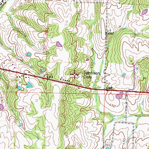 Topographic Map of Johnson Cemetery, IL