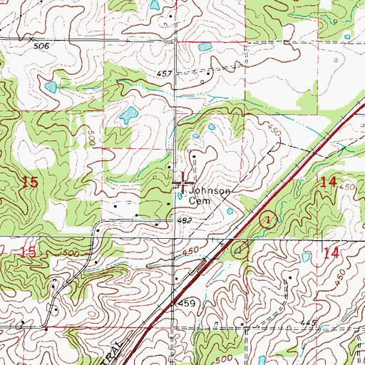 Topographic Map of Johnson Cemetery, IL