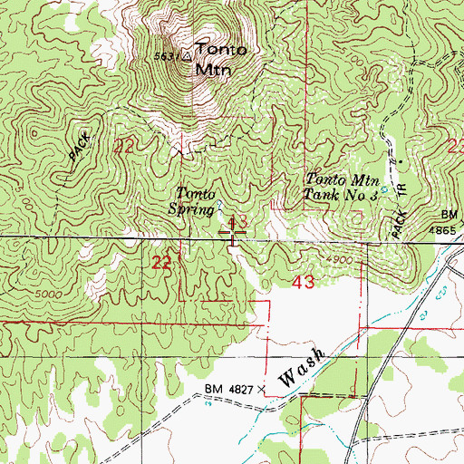 Topographic Map of Tract 43, AZ