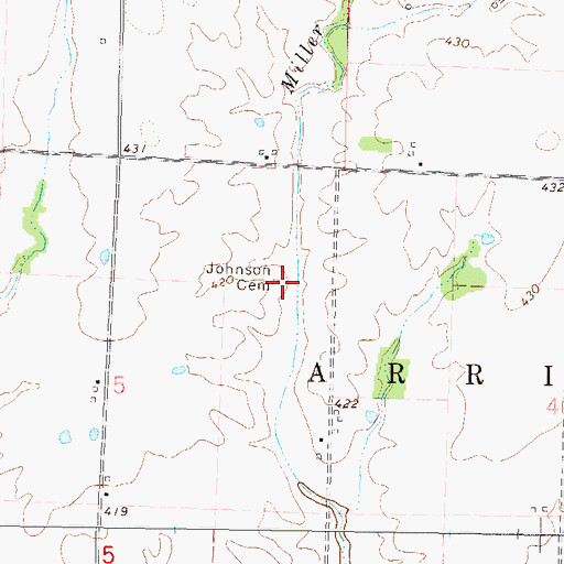 Topographic Map of Johnson Cemetery, IL