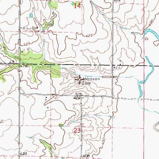 Topographic Map of Johnson Cemetery, IL