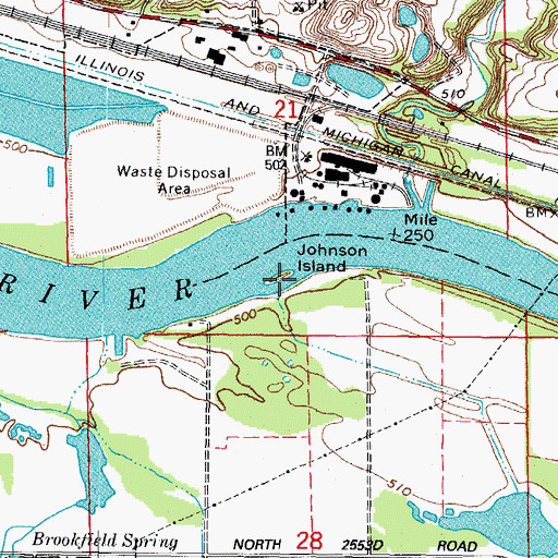 Topographic Map of Johnson Island, IL