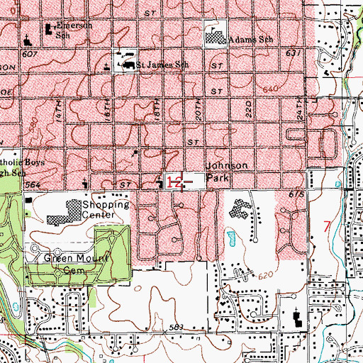 Topographic Map of Johnson Park, IL