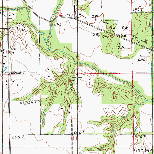 Topographic Map of Johnson School (historical), IL