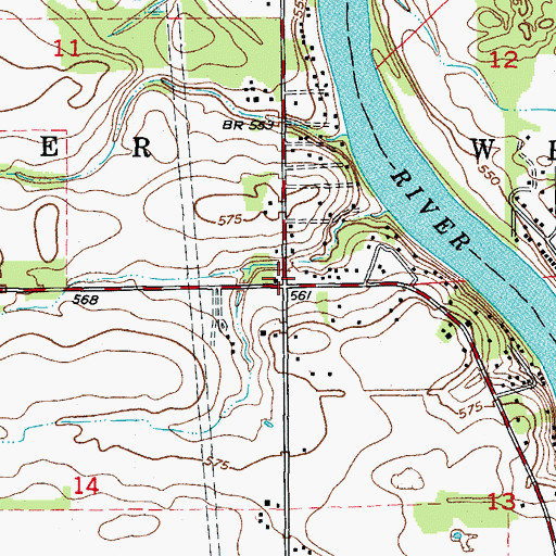 Topographic Map of Johnson School (historical), IL