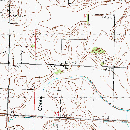 Topographic Map of Johnson School (historical), IL