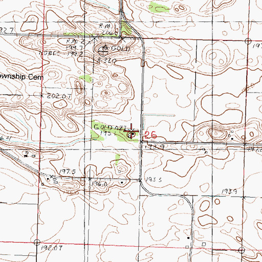 Topographic Map of Johnson School (historical), IL