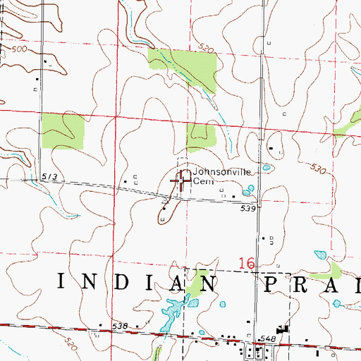 Topographic Map of Johnsonville Cemetery, IL