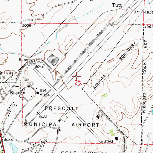 Topographic Map of Federal Aviation Administration Tower, AZ