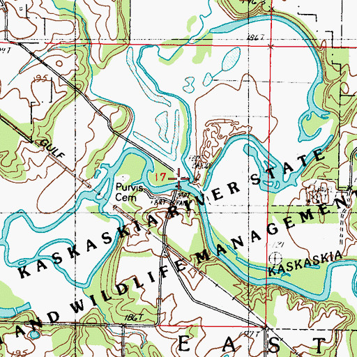 Topographic Map of Jonathan Creek, IL