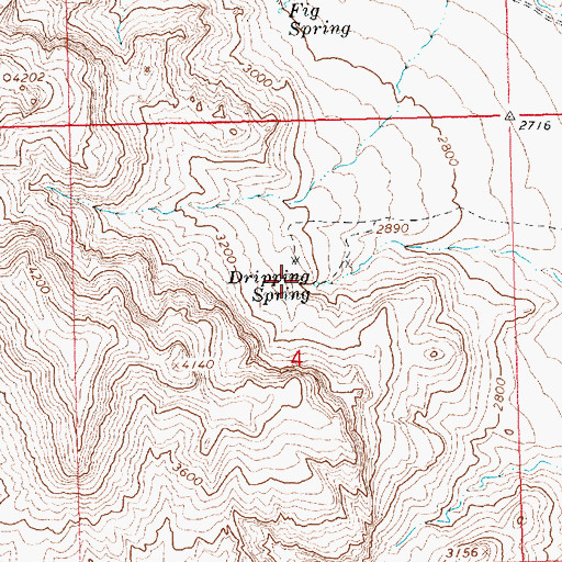 Topographic Map of Dripping Spring, AZ
