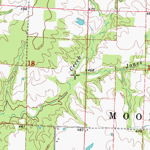Topographic Map of Jones Branch, IL