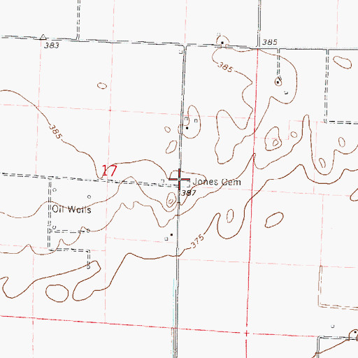 Topographic Map of Jones Cemetery, IL