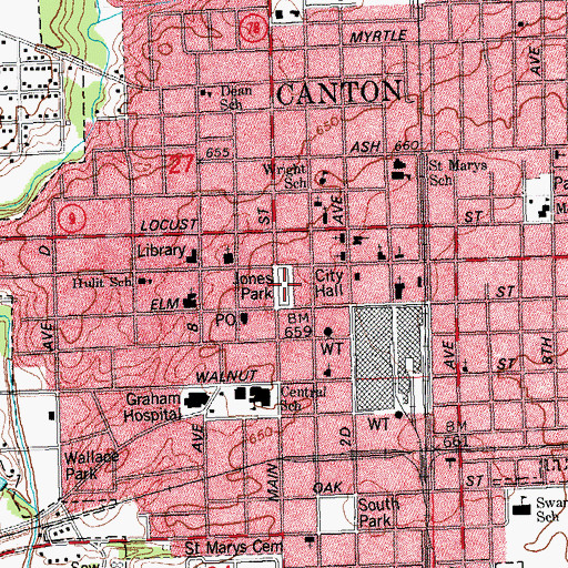 Topographic Map of Jones Park, IL