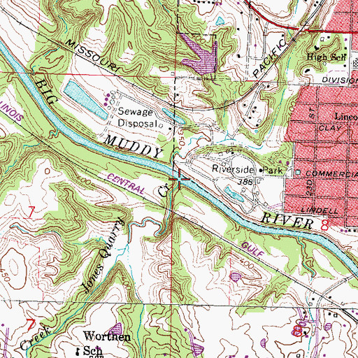 Topographic Map of Jones Quarry Creek, IL