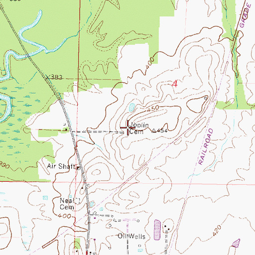 Topographic Map of Joplin Cemetery, IL
