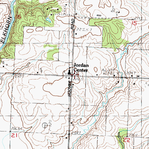 Topographic Map of Jordan Center, IL