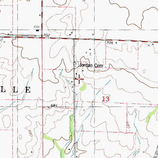 Topographic Map of Jordan Chapel (historical), IL