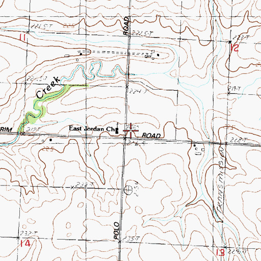 Topographic Map of East Jordan United Methodist Church, IL