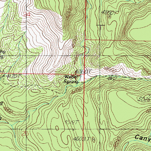 Topographic Map of Weber Spring, AZ