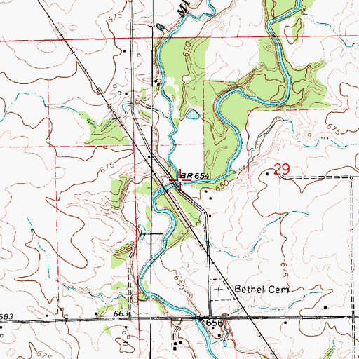 Topographic Map of Jordan Creek, IL