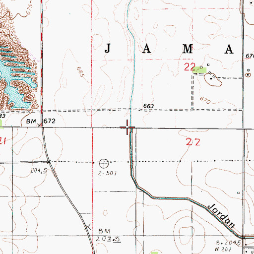 Topographic Map of Jordan Creek, IL