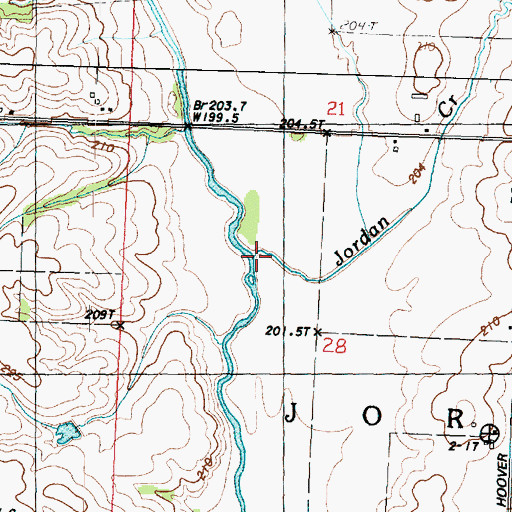 Topographic Map of Jordan Creek, IL