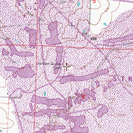 Topographic Map of Jordan Grove Cemetery, IL