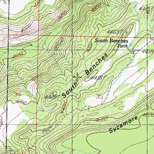 Topographic Map of South Benches, AZ