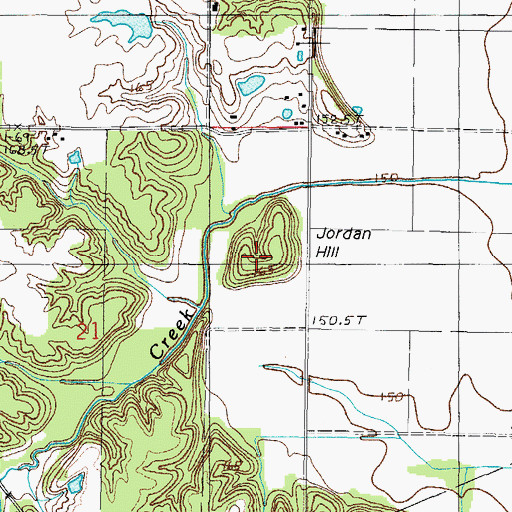 Topographic Map of Jordan Hill, IL