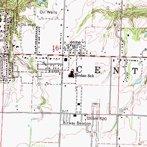Topographic Map of Jordan Elementary School, IL