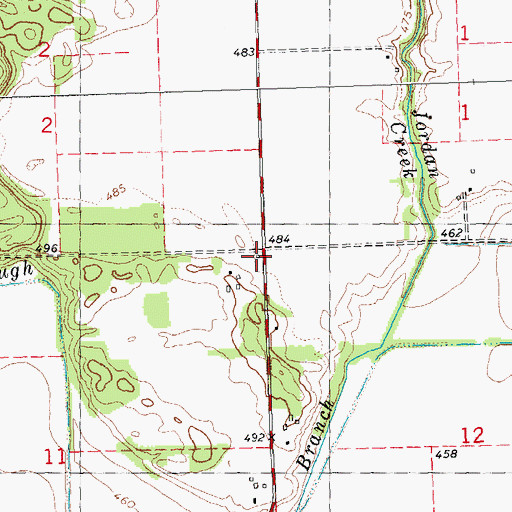 Topographic Map of Jordan School (historical), IL