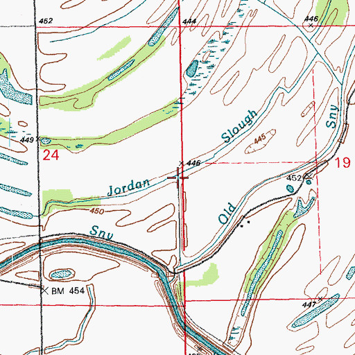 Topographic Map of Jordan Slough, IL