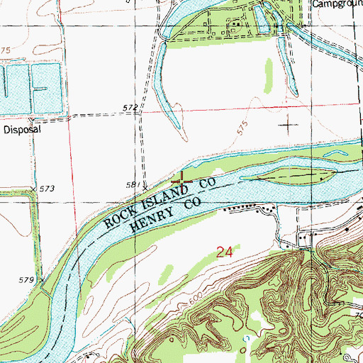 Topographic Map of Joslin Slough, IL