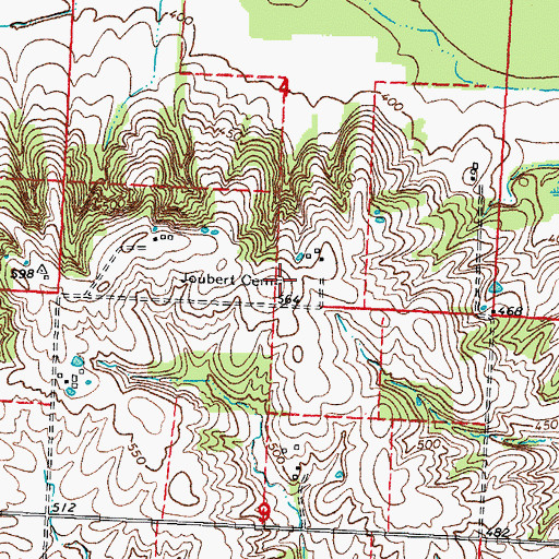 Topographic Map of Joubert Cemetery, IL